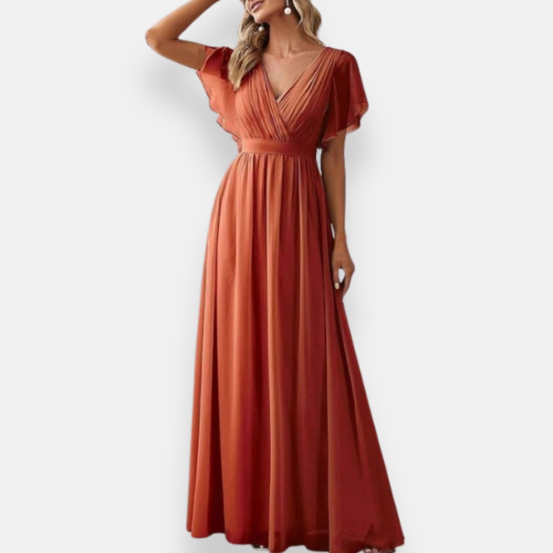 Dahlia | Robe soirée manches volantées