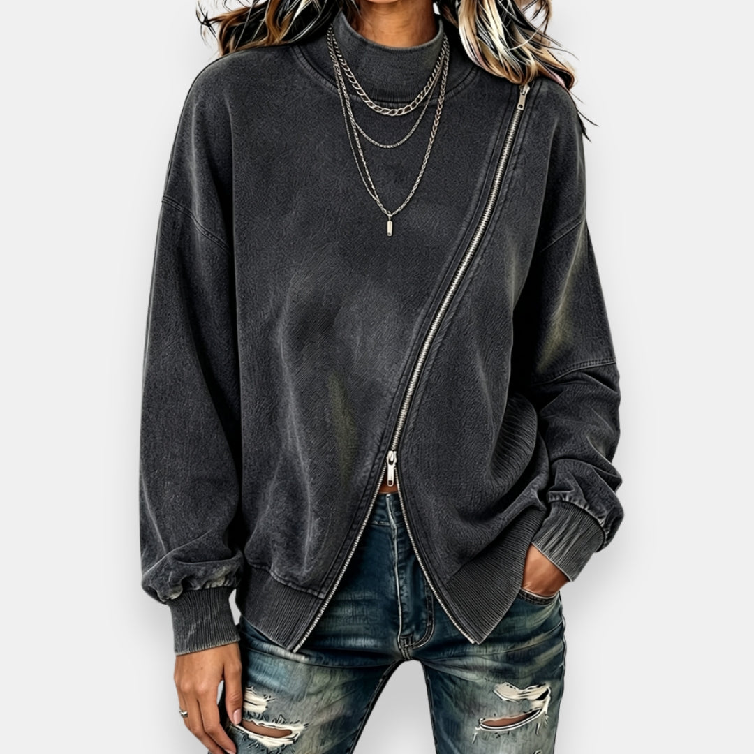 Valdine | Sweat Zip Asymétrique
