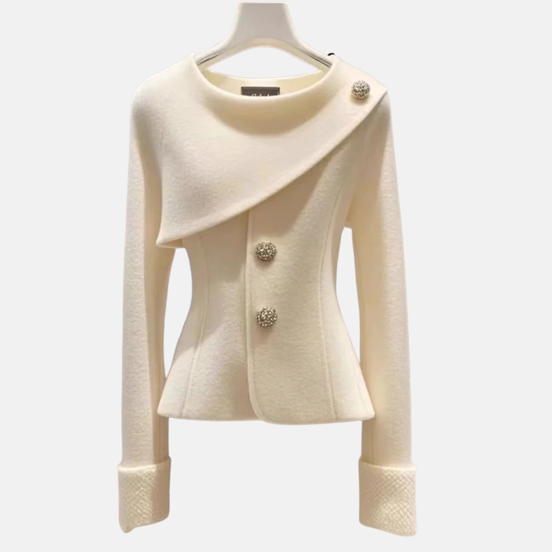 Zora | Pull blanc uni à manches longues confortable