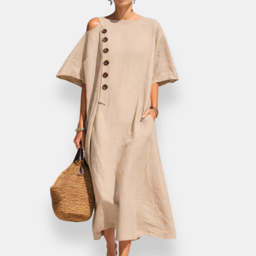 Émilienne | Robe épaule dénudée