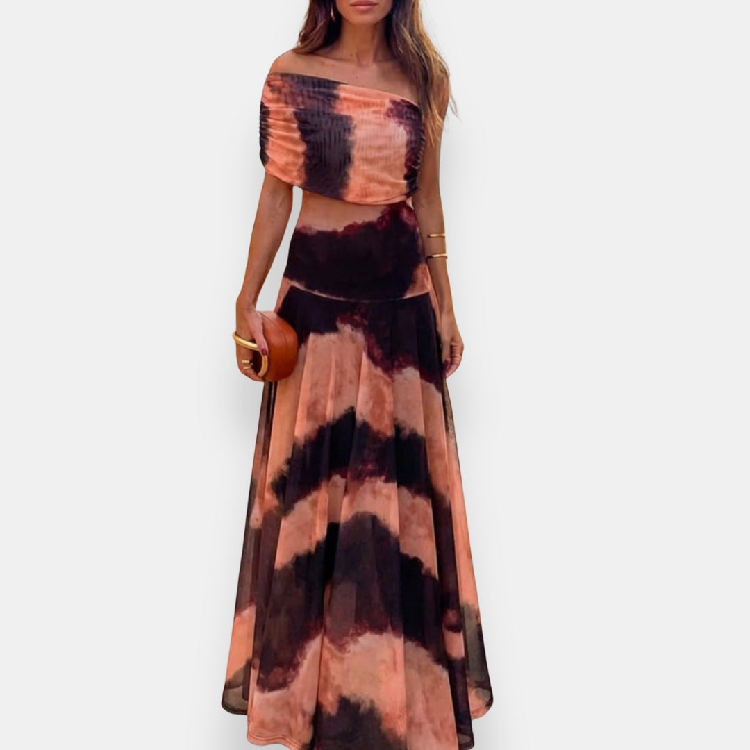 Joséane | Robe Asymétrique Imprimée