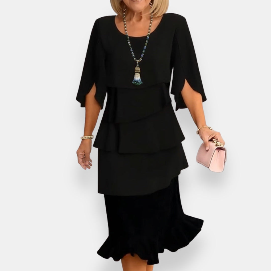 Kahina | Robe midi à volants