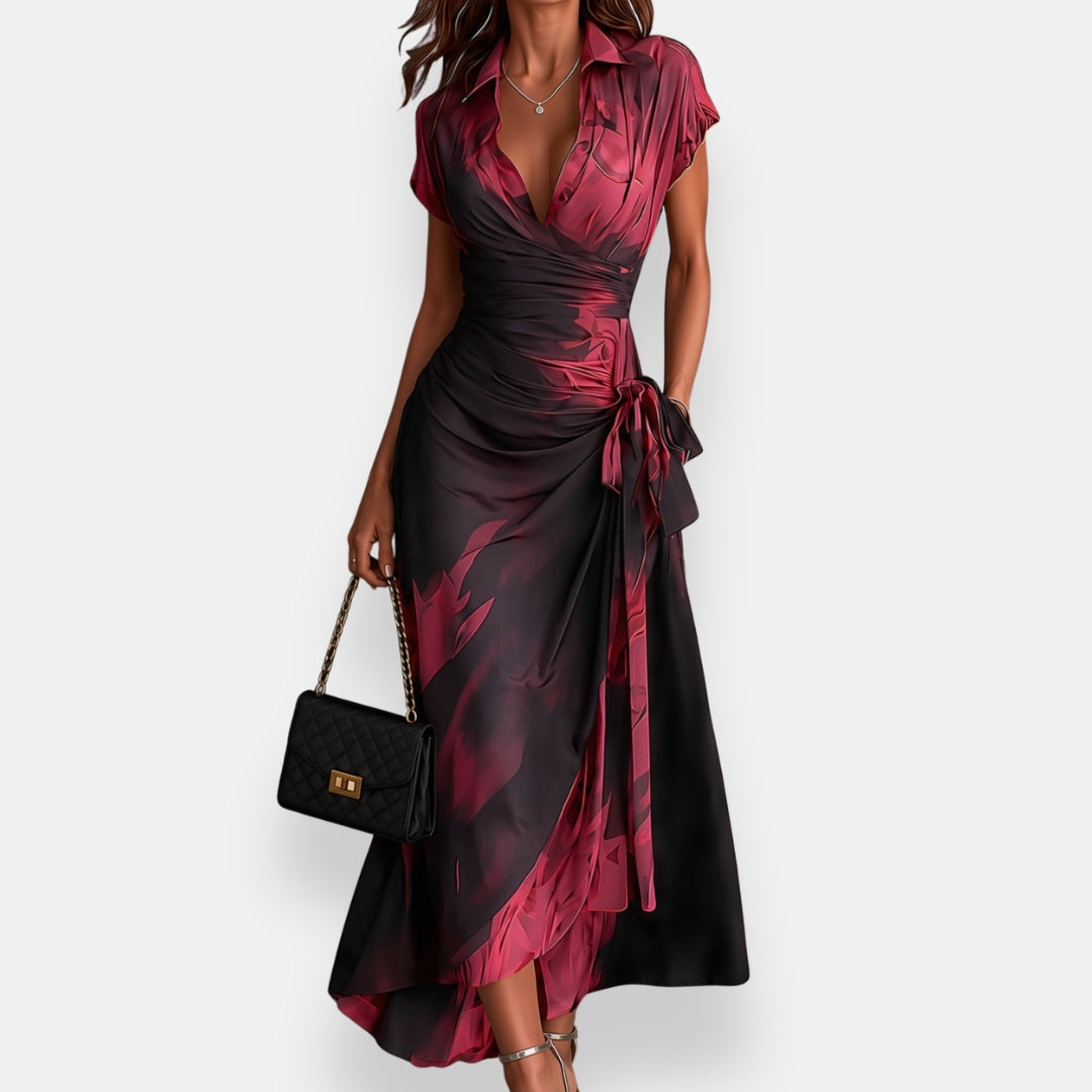 Valérie | Robe Fluide à Imprimé Abstrait