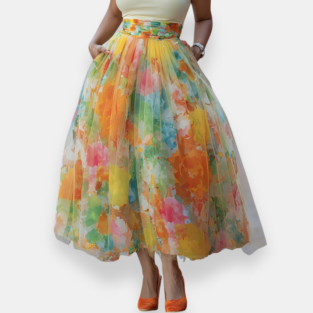 Brunehilte | Jupe Tulle Fleurie
