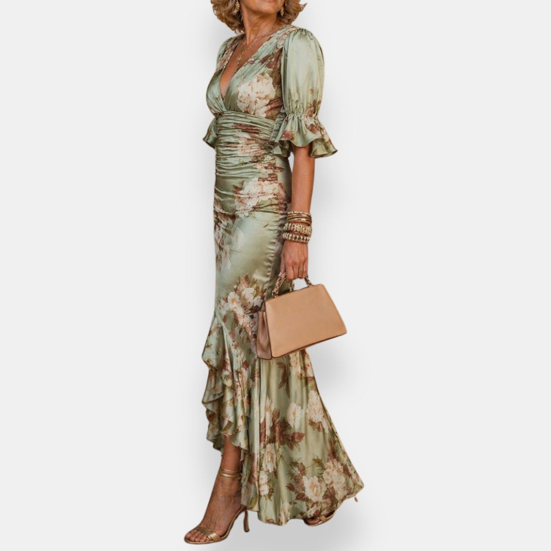 Holvise | Robe longue fleurie volanté
