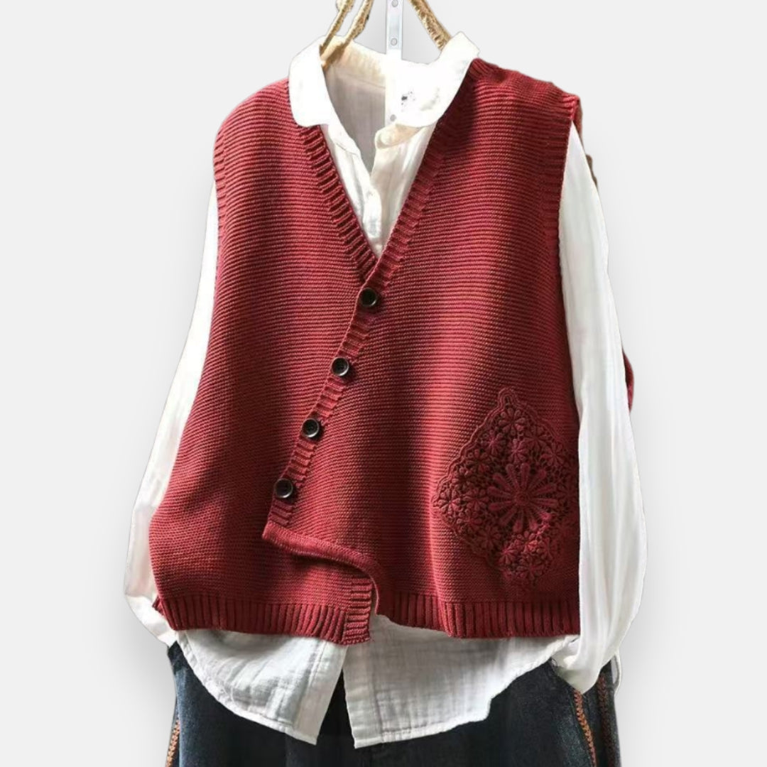 Hélène | Gilet asymétrique en tricot