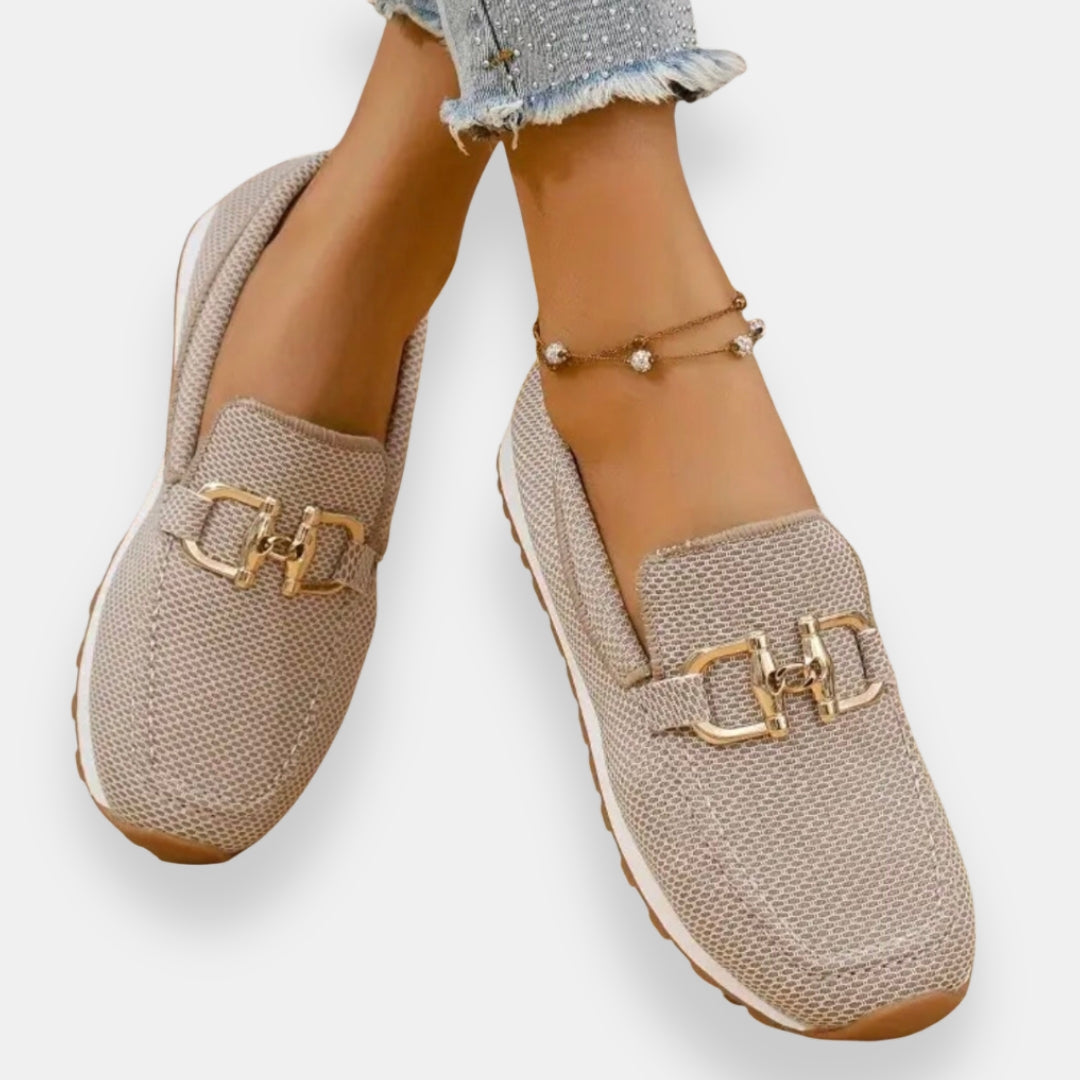 Théovrine | Sneakers loafer boucle dorée