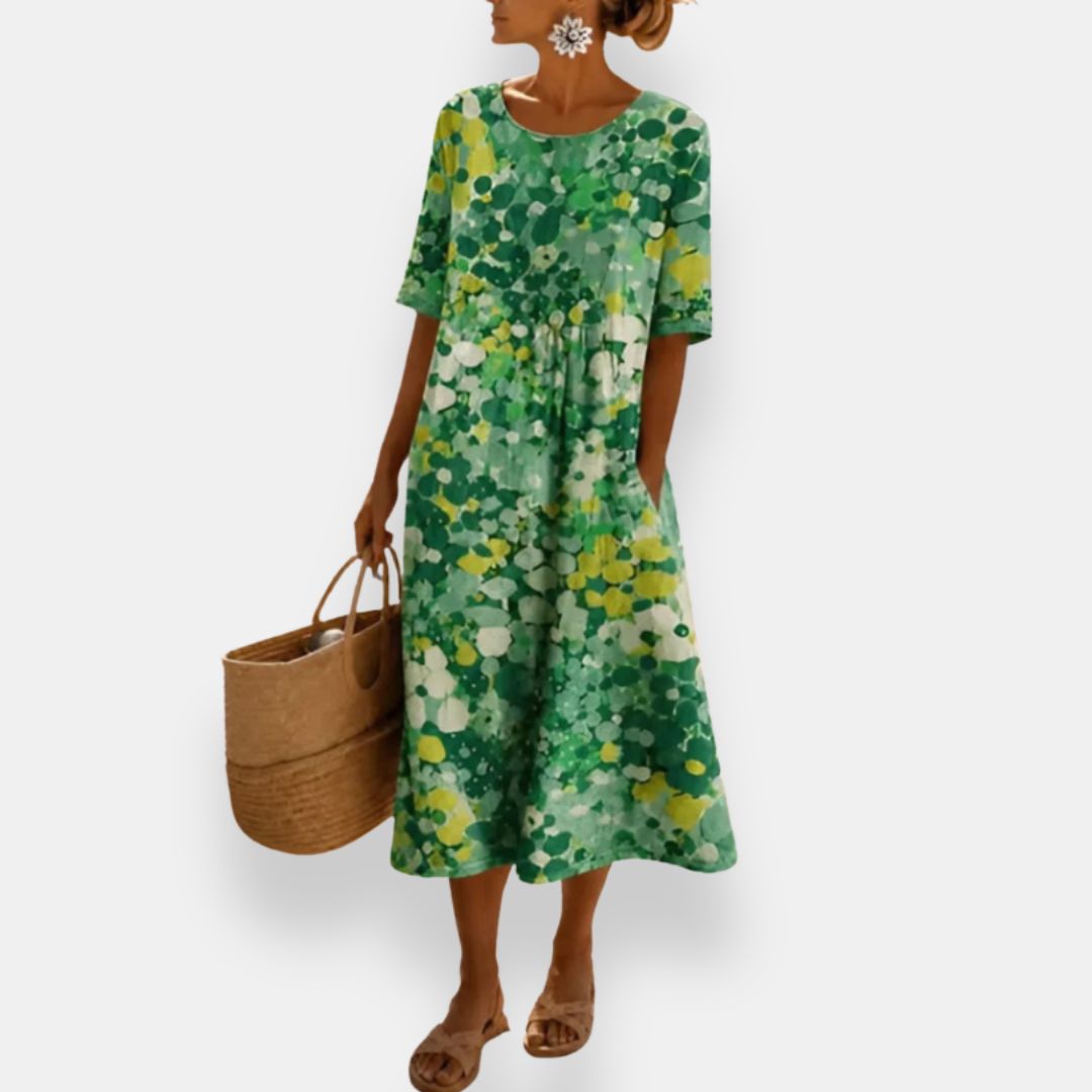 Falvine | Robe midi à imprimé aquarelle