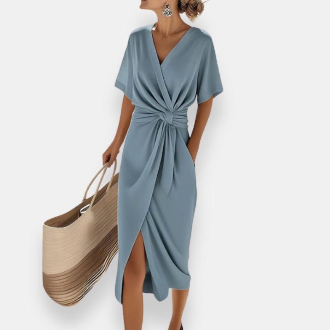Yveline | Robe portefeuille nouée