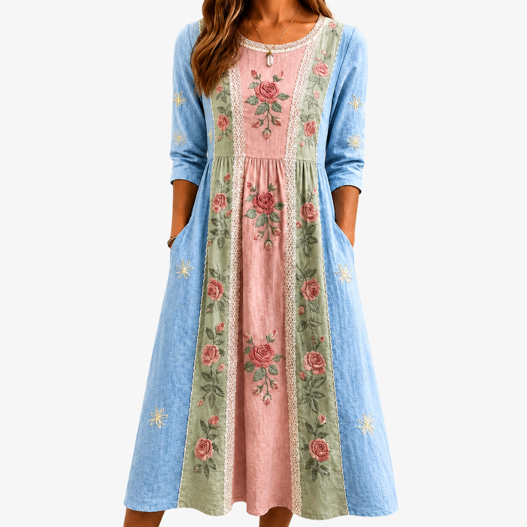 Faustelle | Robe Fleurie Color Block