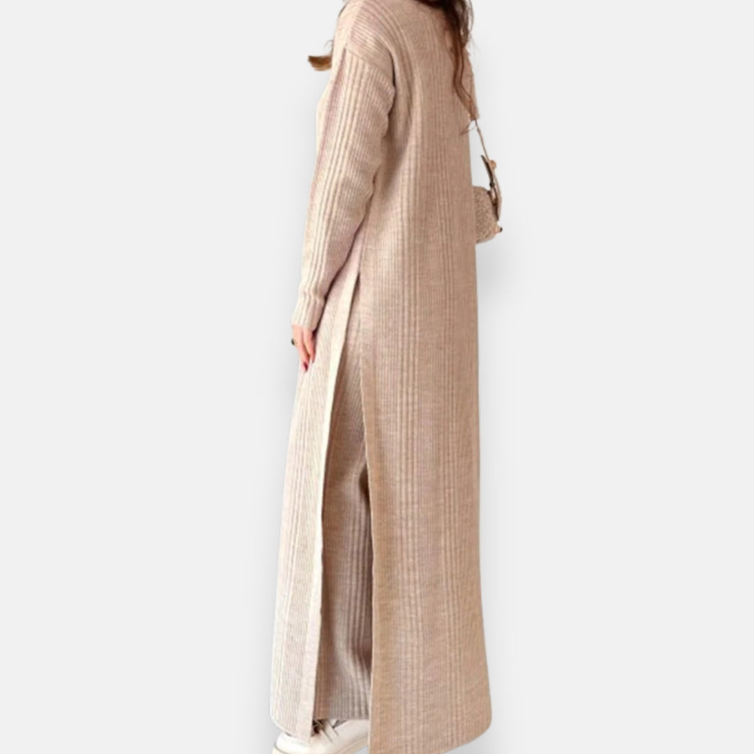 Mirelina | Ensemble pull long et pantalon côtelé