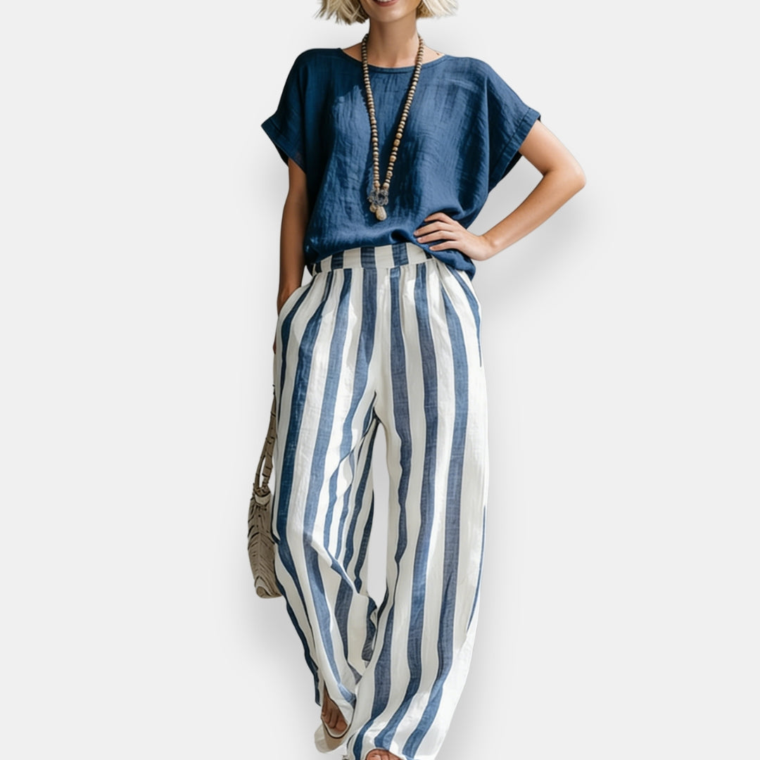 Mirane | Ensemble top rayé large