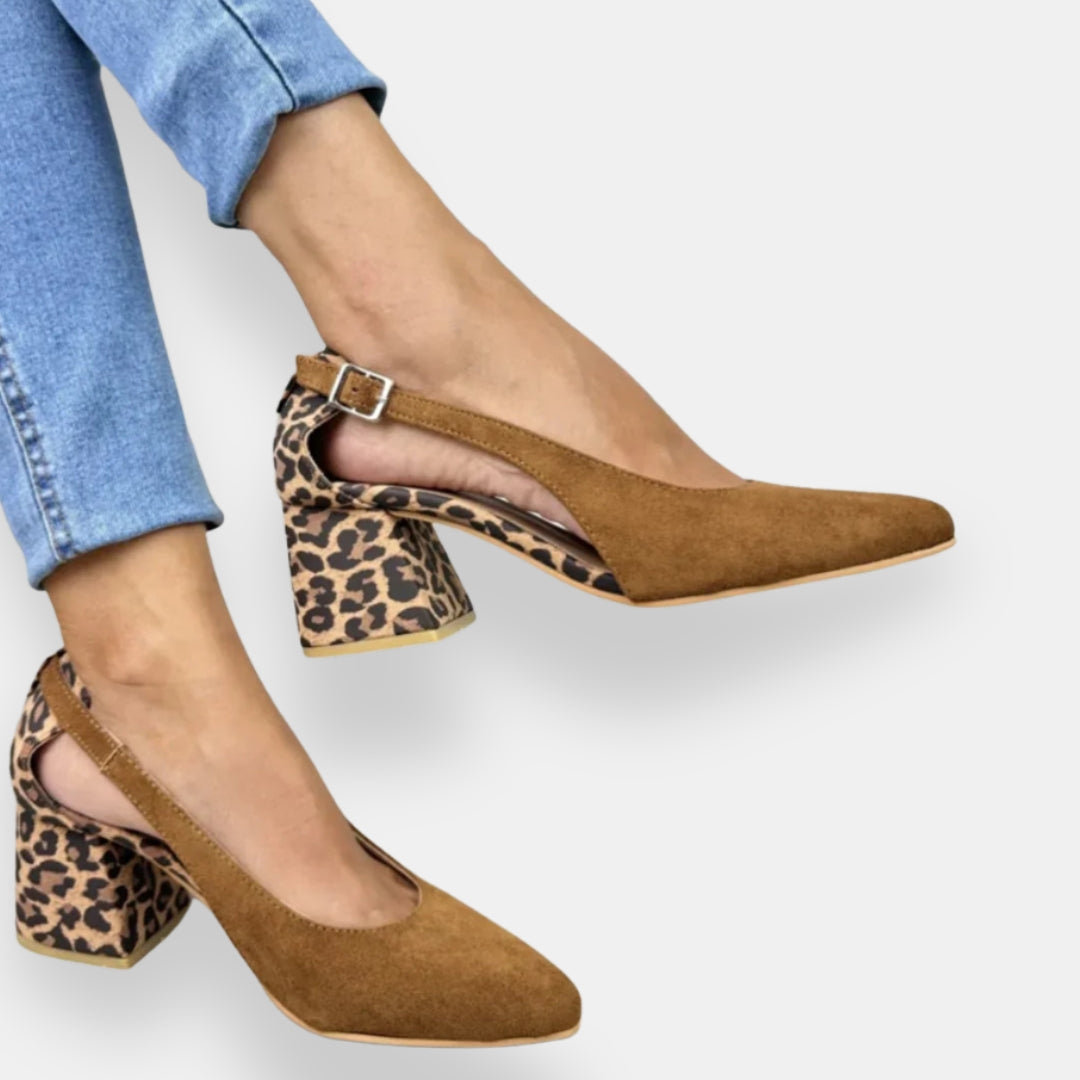 Nélourde | Escarpins slingback talon léopard