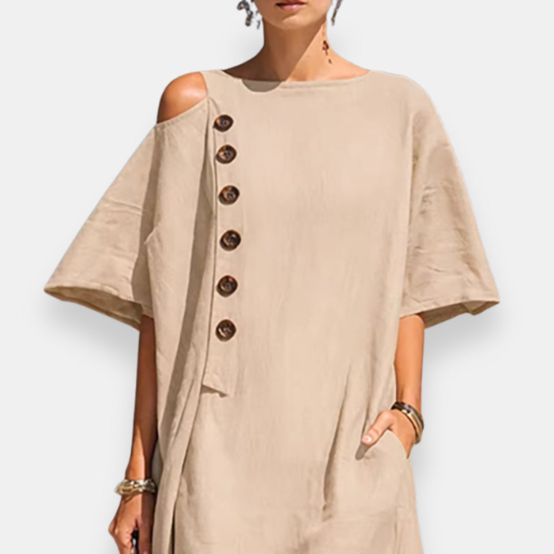 Émilienne | Robe épaule dénudée