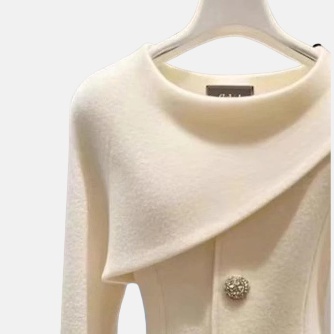 Zora | Pull blanc uni à manches longues confortable