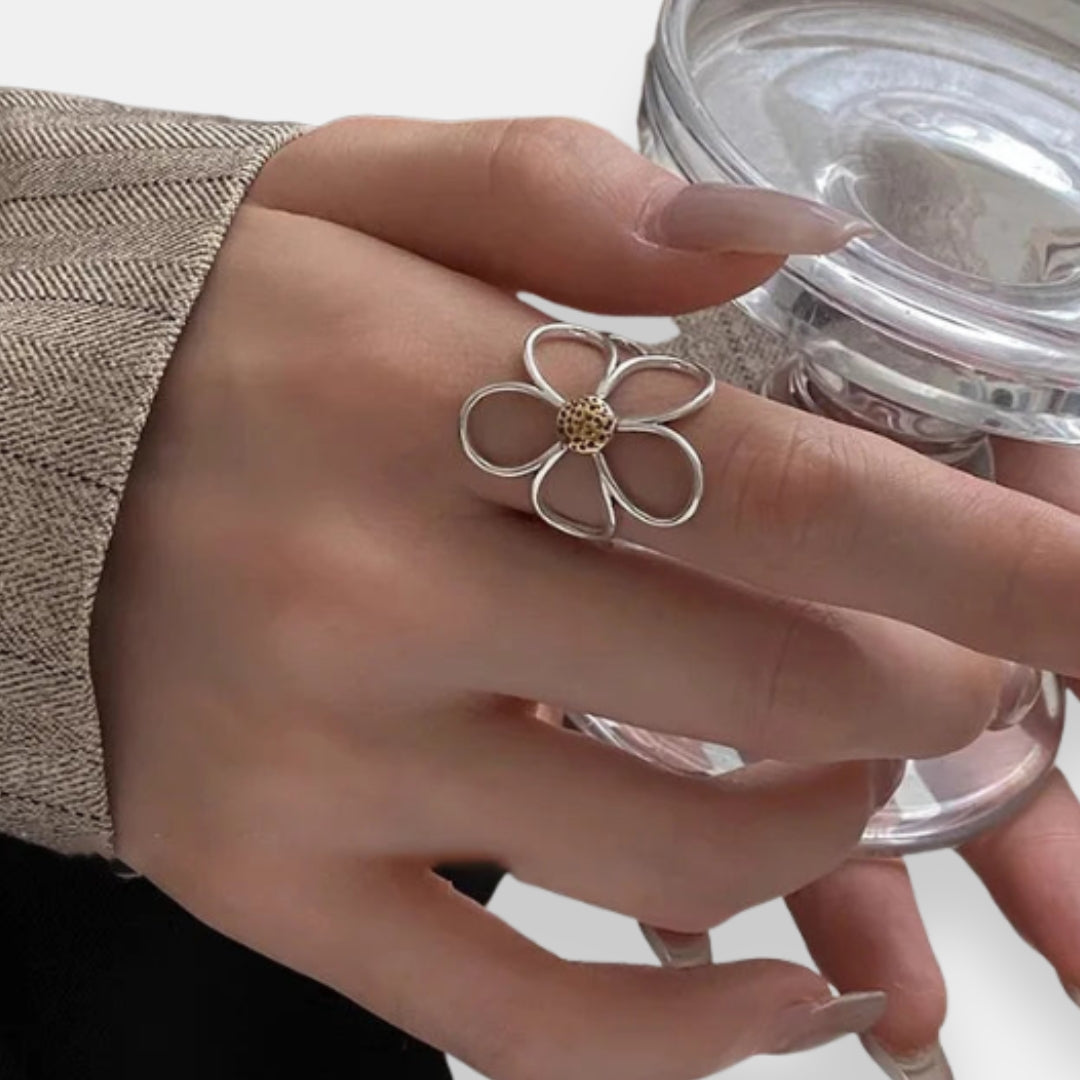 Hildegarde | Bague fleur bicolore
