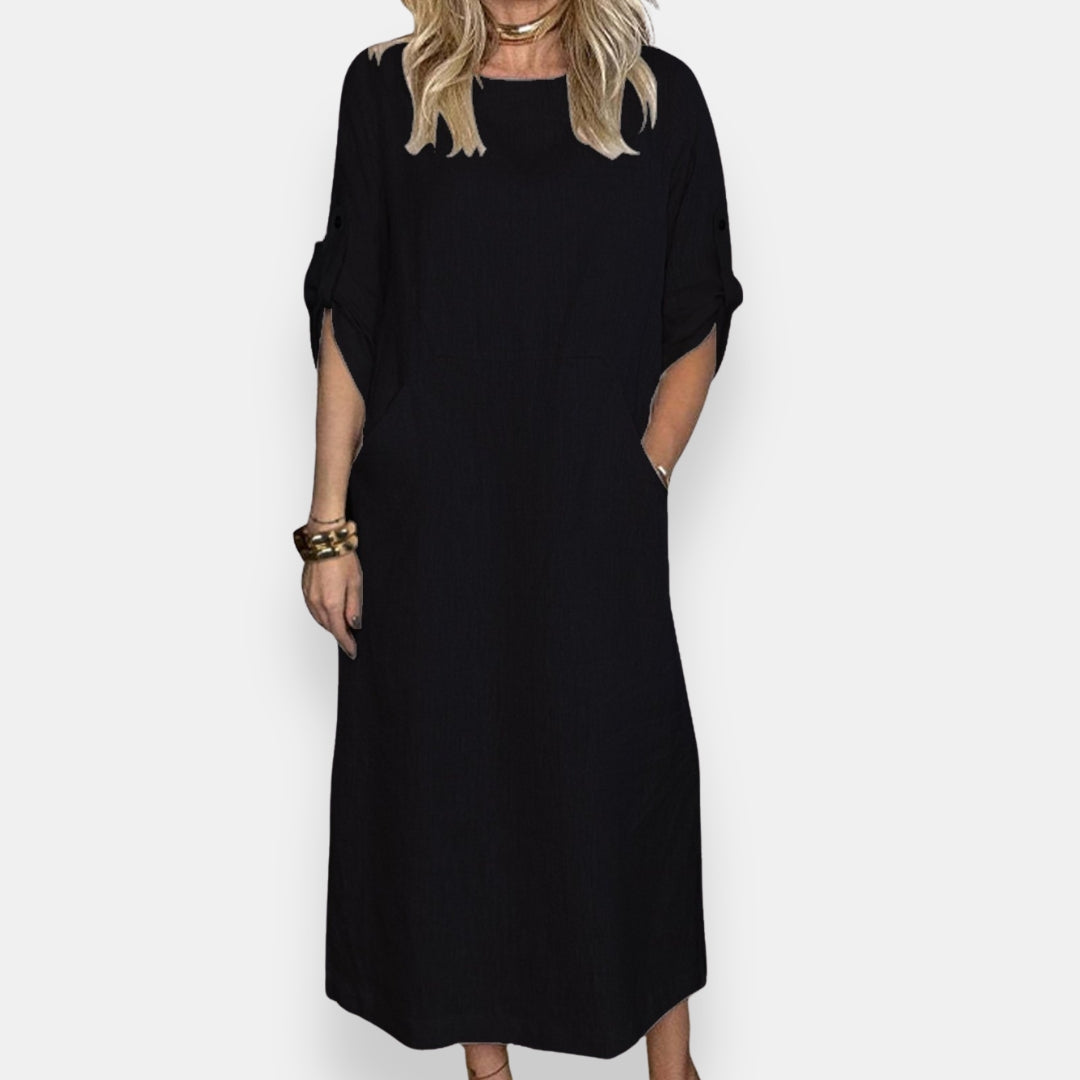 Solène | Robe midi retroussable