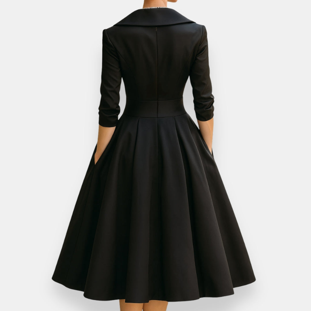 Lórwelle | Robe midi évasée châle