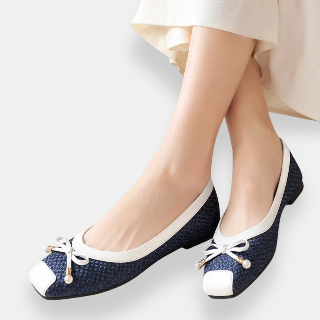 Cathy | Ballerines Tressées Perlées