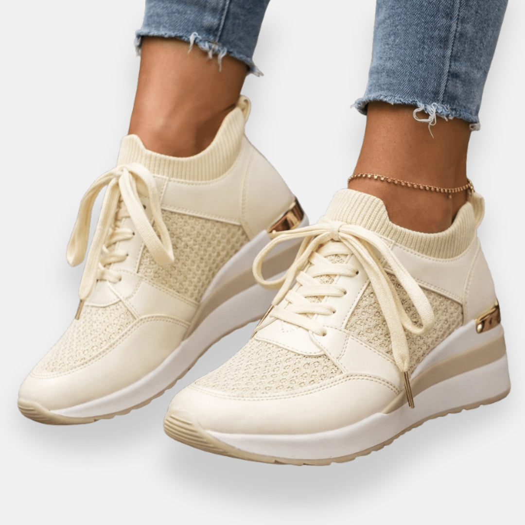 Linotte | Sneakers compensées dorées