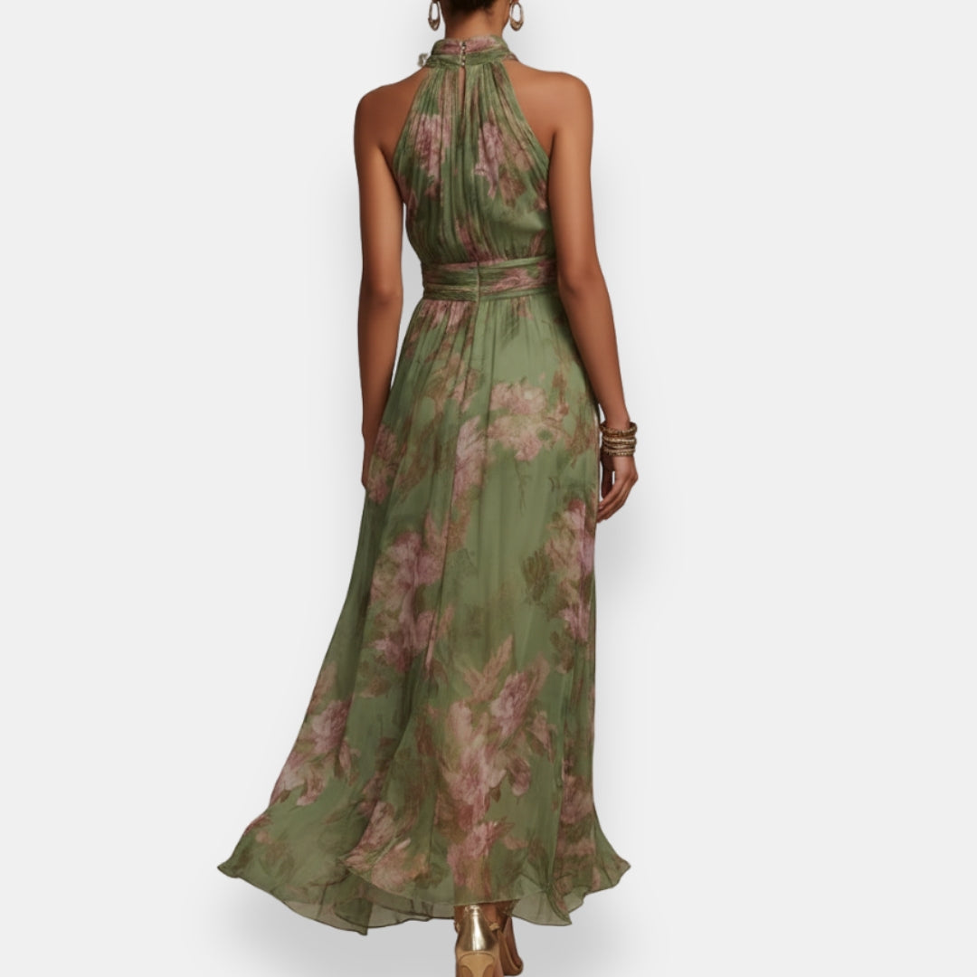 Blarvène | Robe maxi halter florale