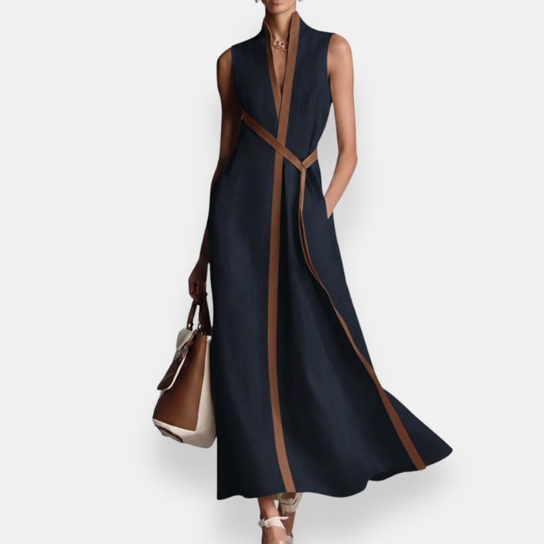 Tilvaine | Robe maxi liseré contrasté