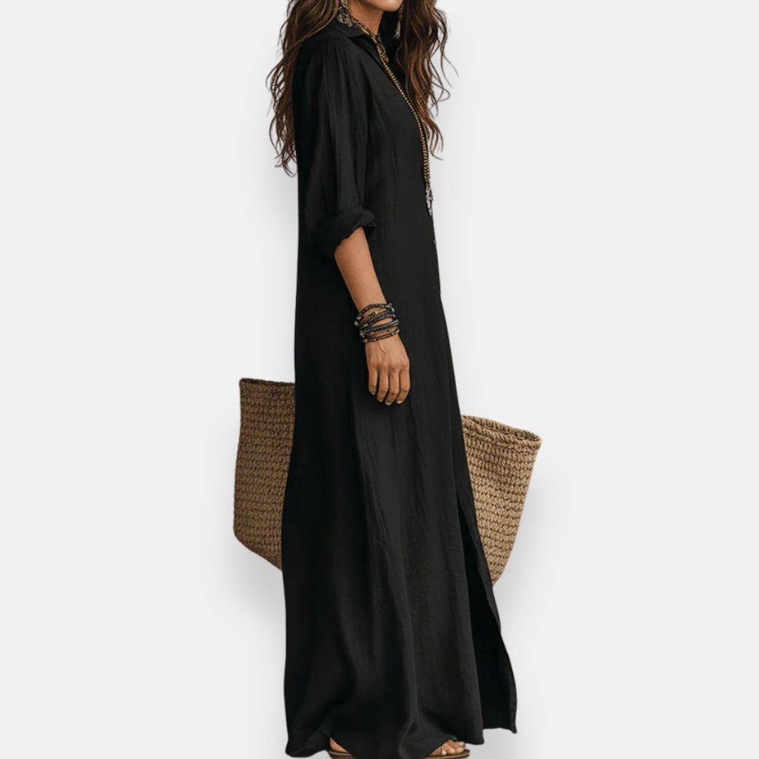 Bréhalde | Robe chemise longue bohème