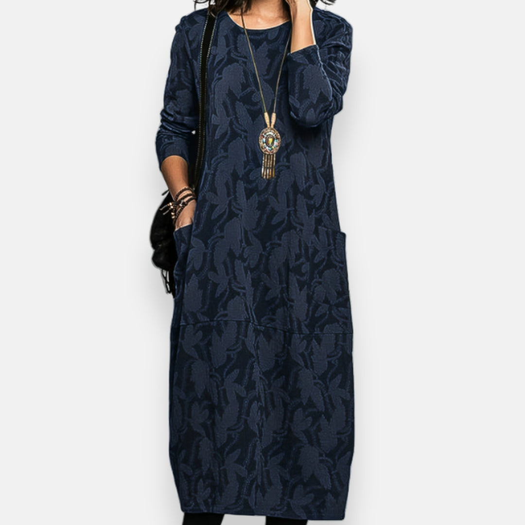 Maléna | Robe longue à motifs discrets