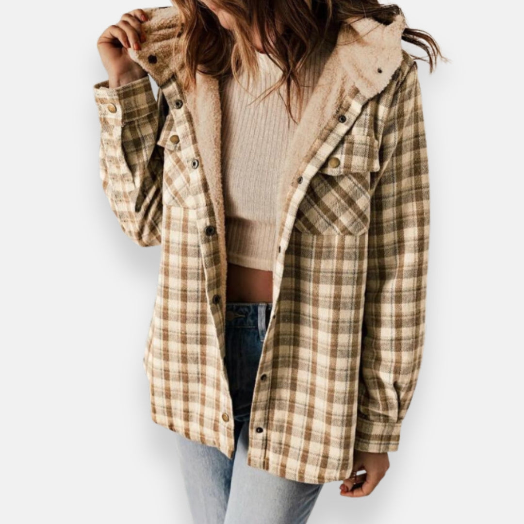 Joélie | Veste à carreaux doublée