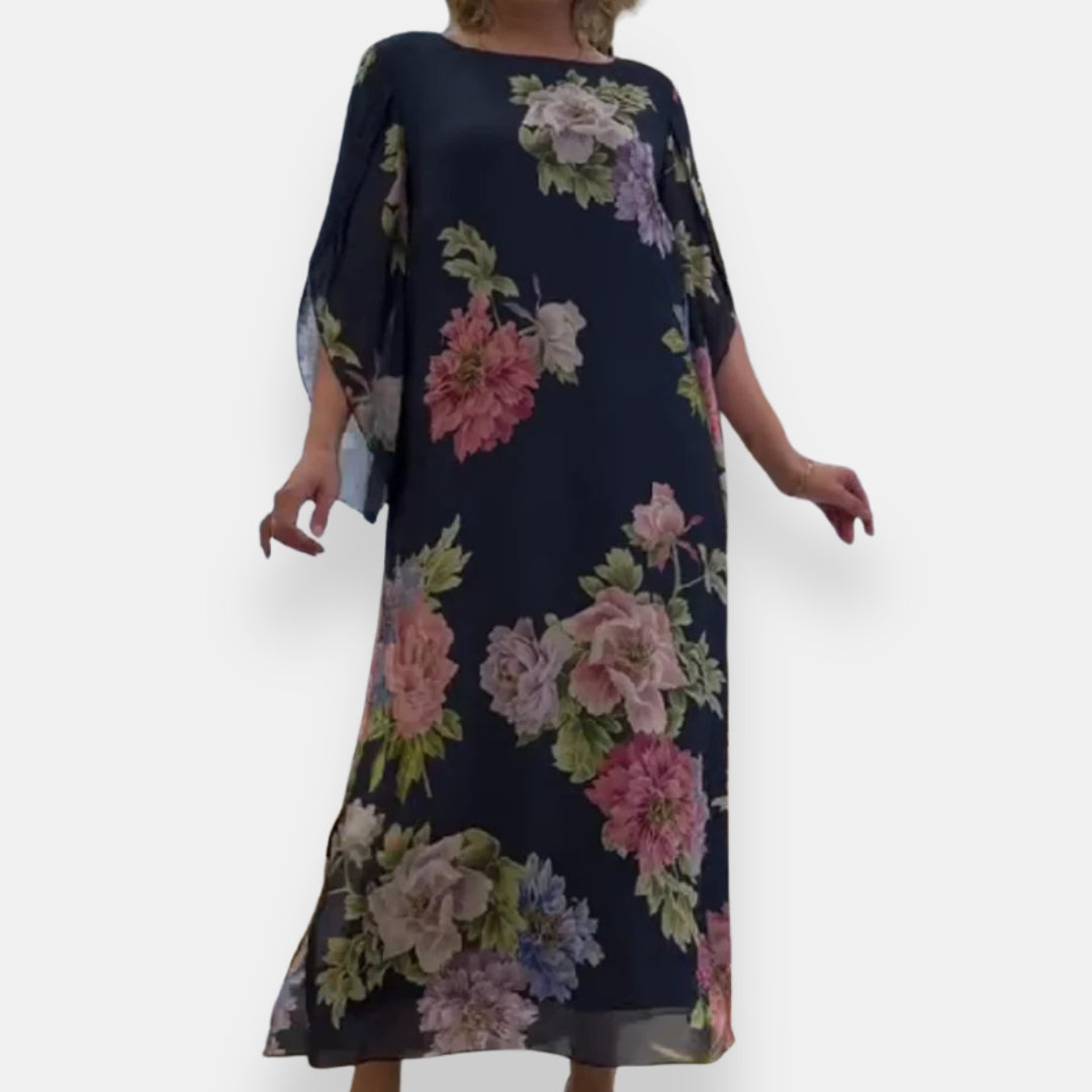 Janique | Robe longue fluide florale