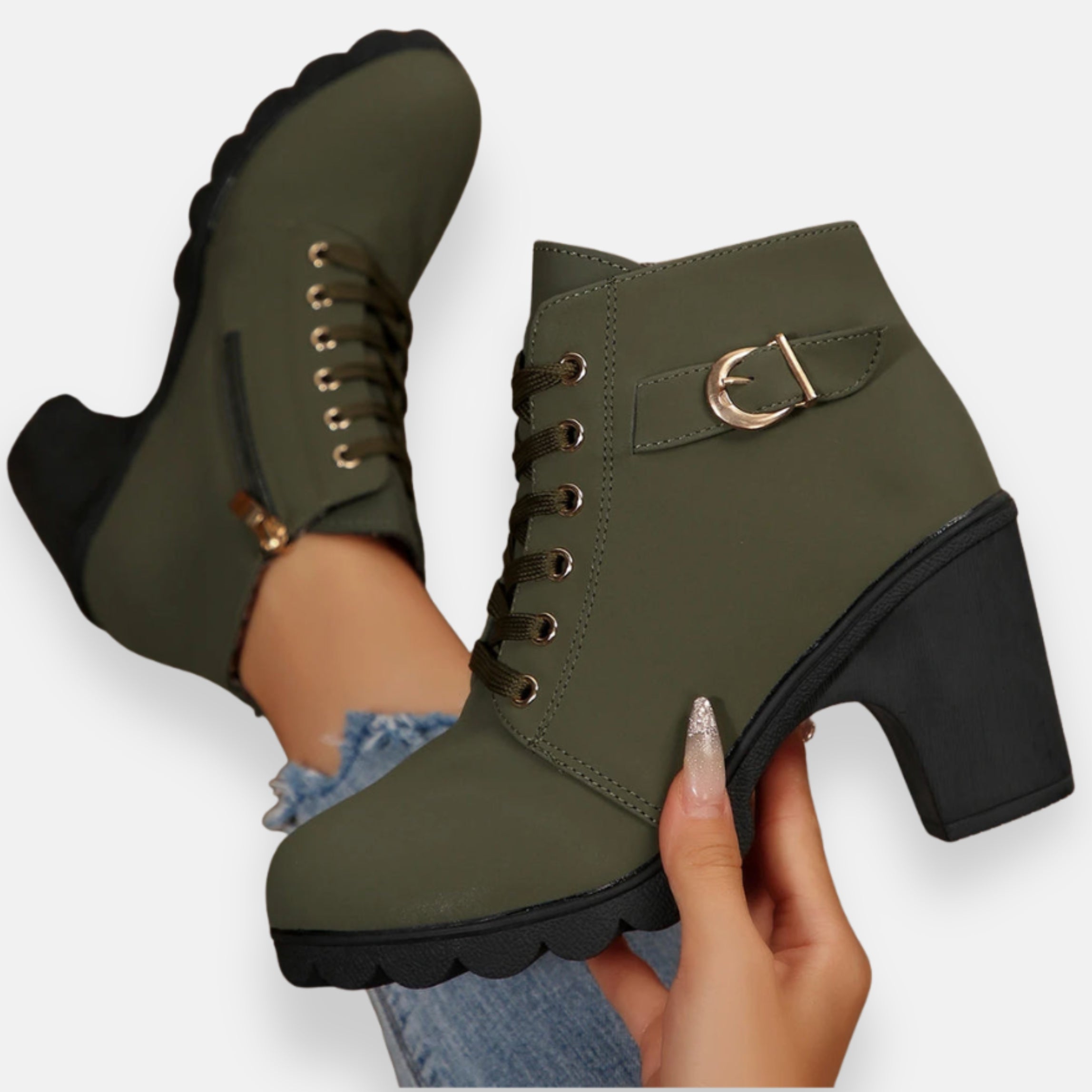 Isaura | Bottines à Talon et Lacets