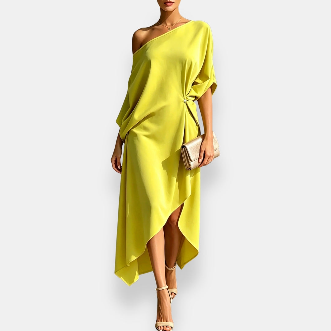 Orléane | Robe drapée asymétrique