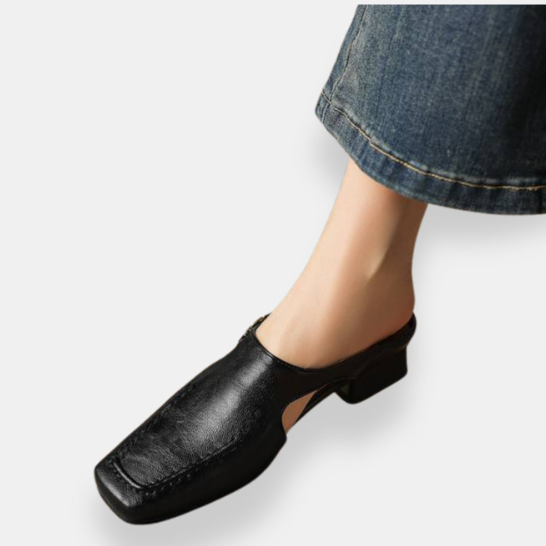 Brédéric | Mules talon chaîne détail