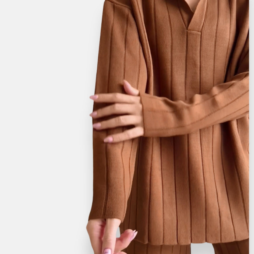 Saphina | Ensemble côtelé décontracté