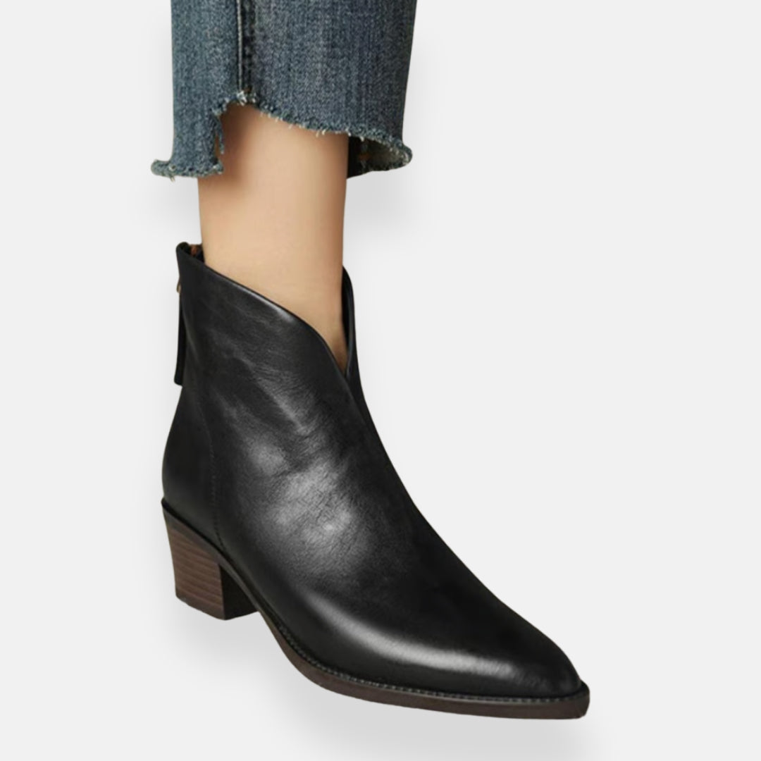 Angèle | Bottines en cuir à talon