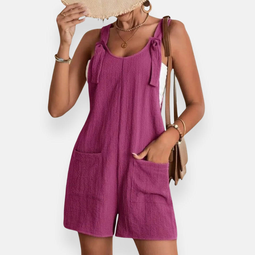 Graziella | Combishort rose à nœuds d’épaules