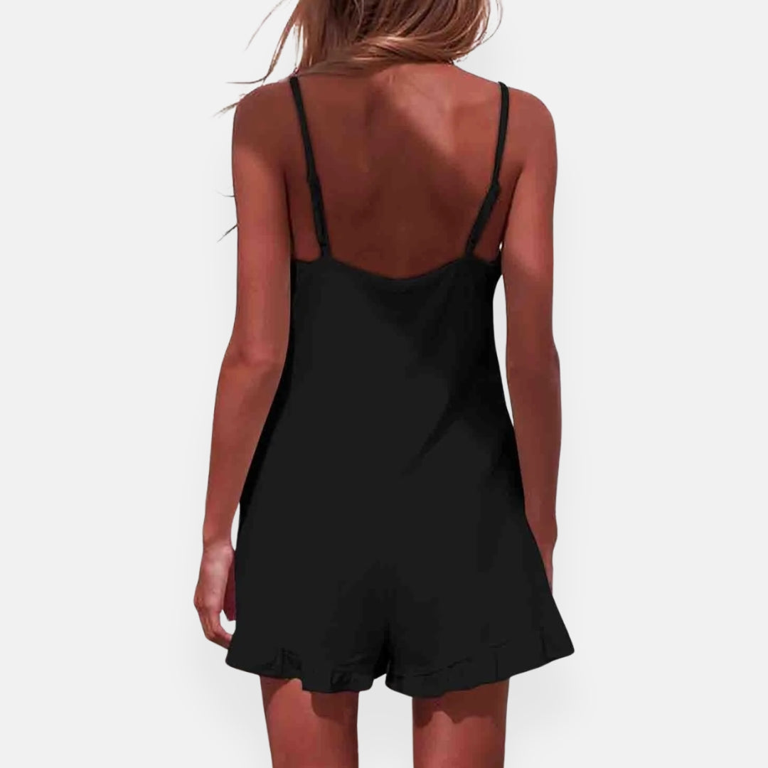Jamila | Mini-robe noire à bretelles fines