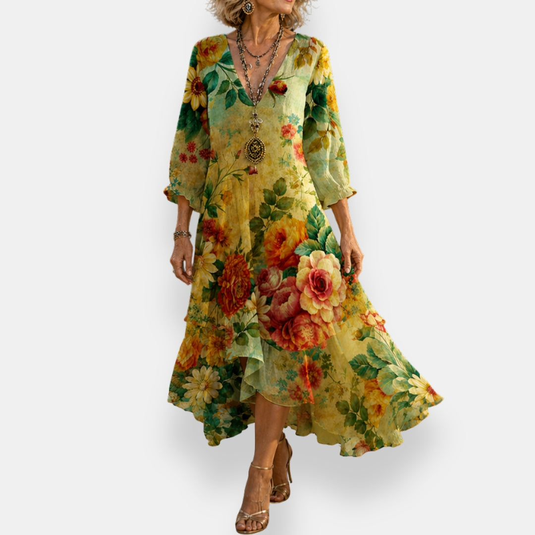 Urvinelle | Robe fleurie fluide col en V
