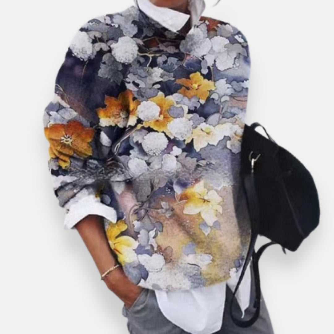 Anavine | Pull à motif floral artistique