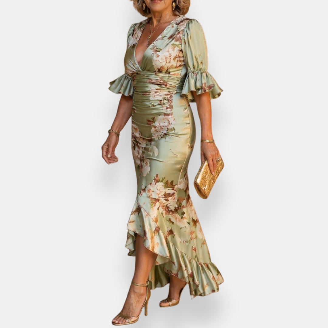 Holvise | Robe longue fleurie volanté