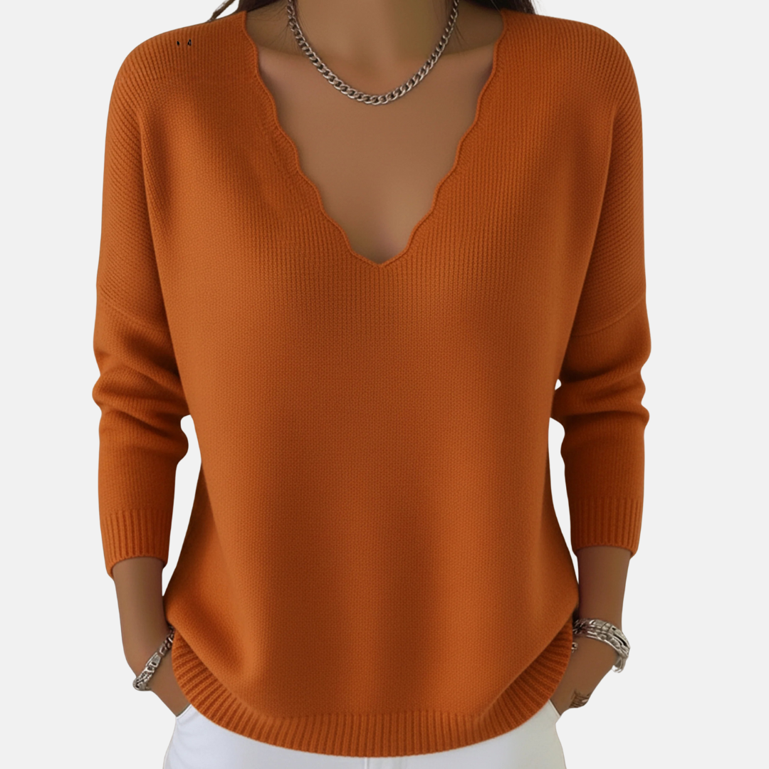 Tracy | Pull à col festonné élégant