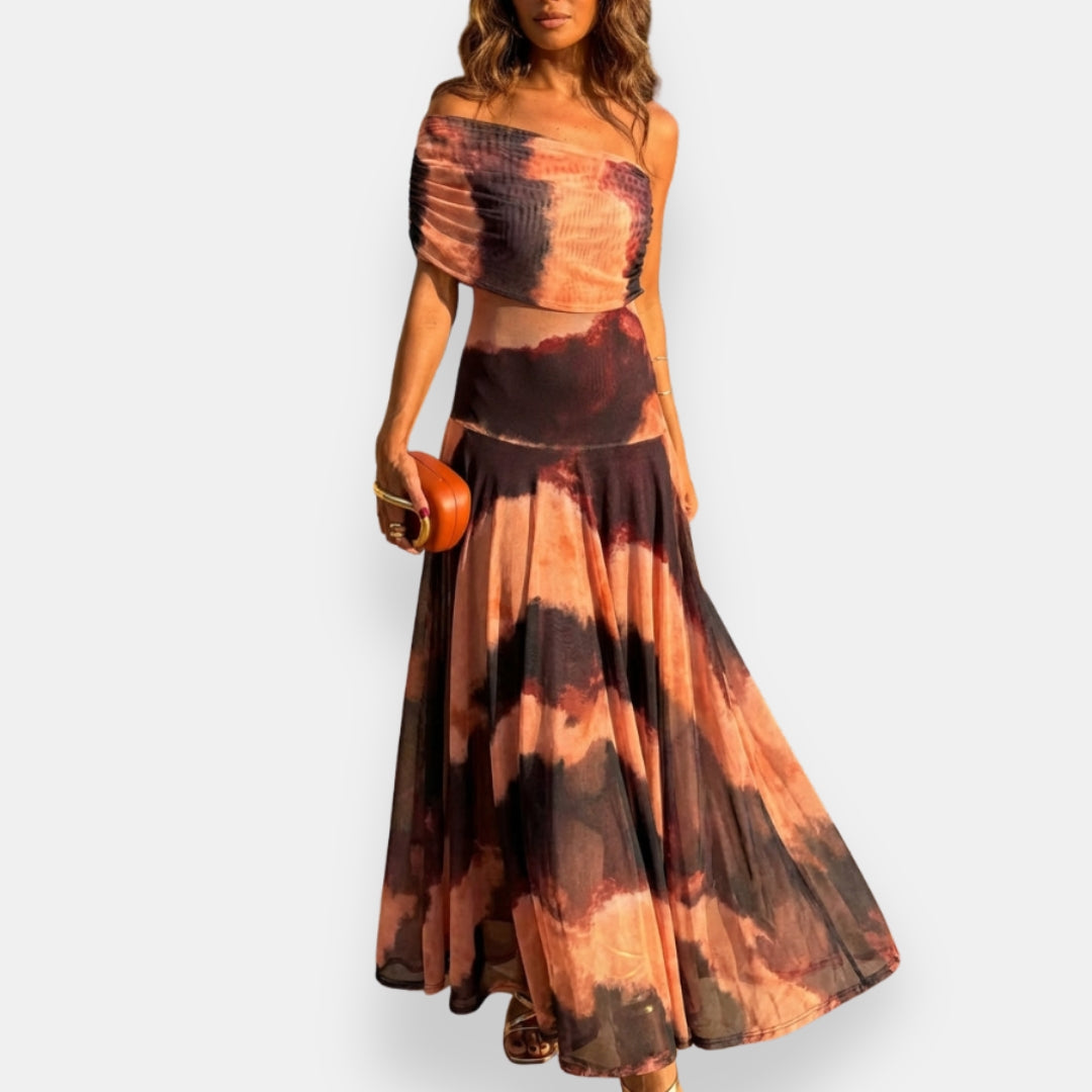 Joséane | Robe Asymétrique Imprimée