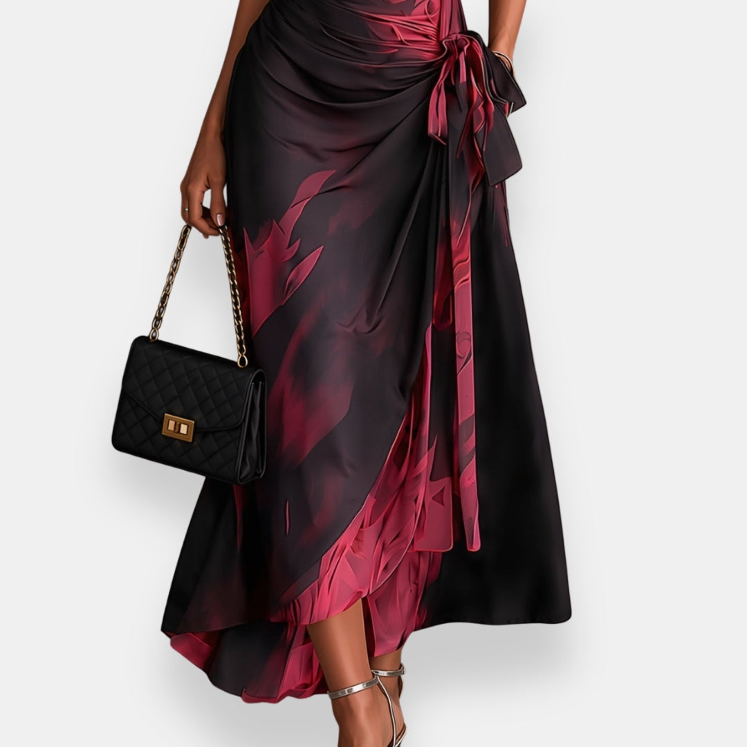Valérie | Robe Fluide à Imprimé Abstrait