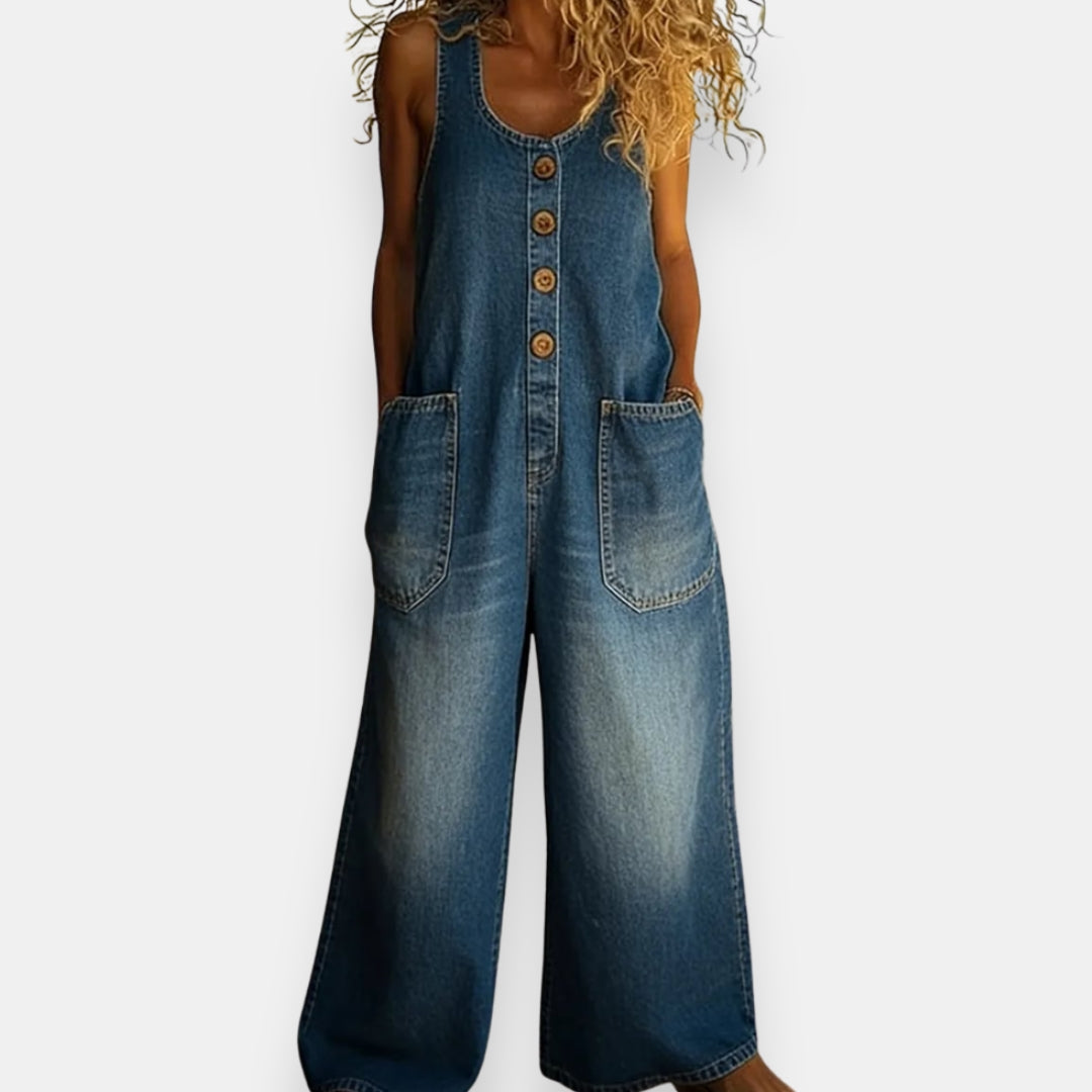 Bélisande | Combinaison en jean à boutons