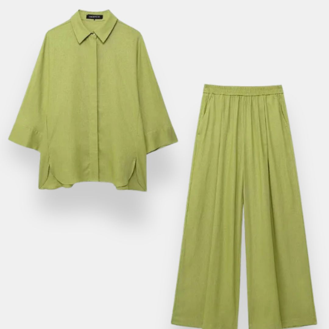 Aubertine | Ensemble chemise pantalon large