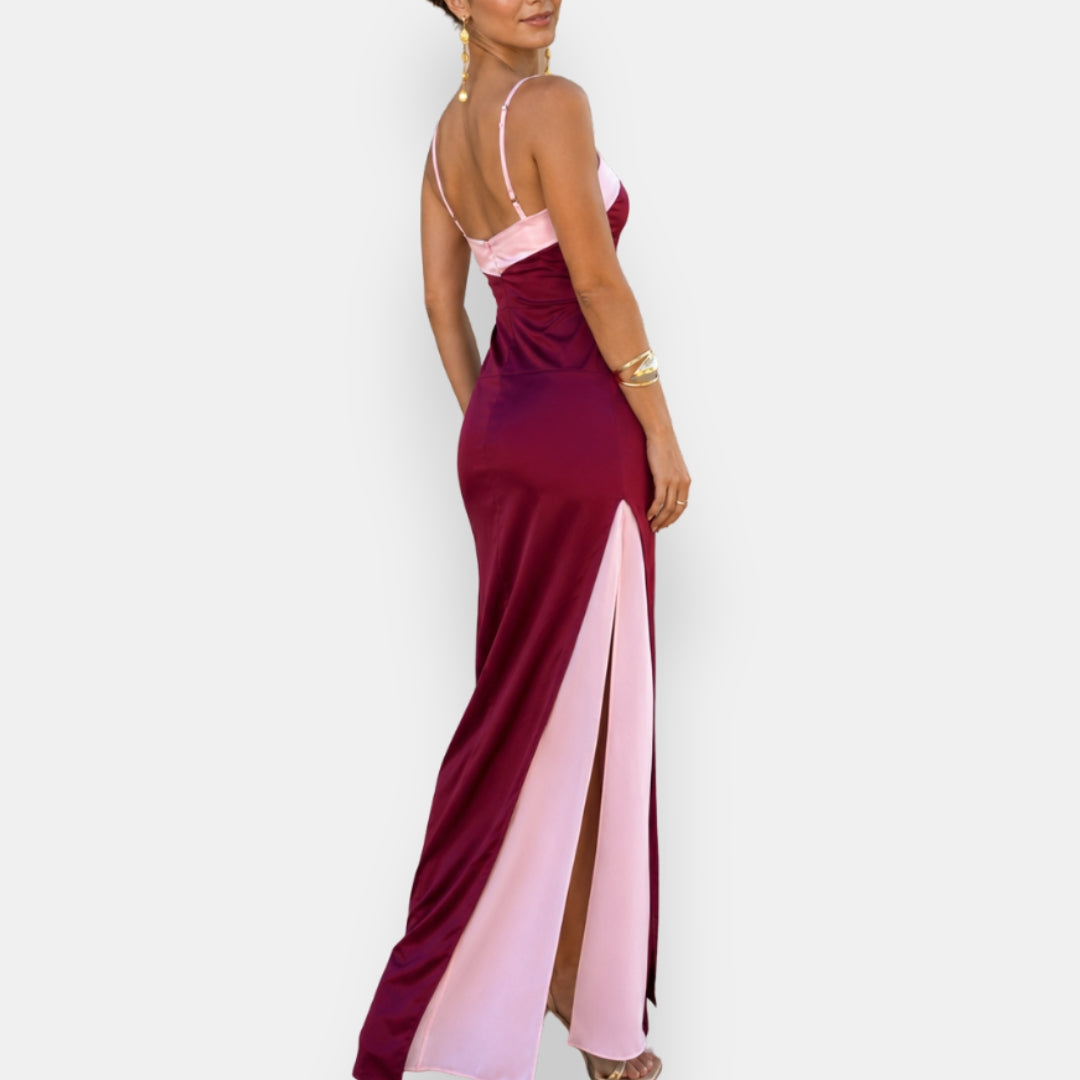 Rovanne | Robe Satinée Bicolore