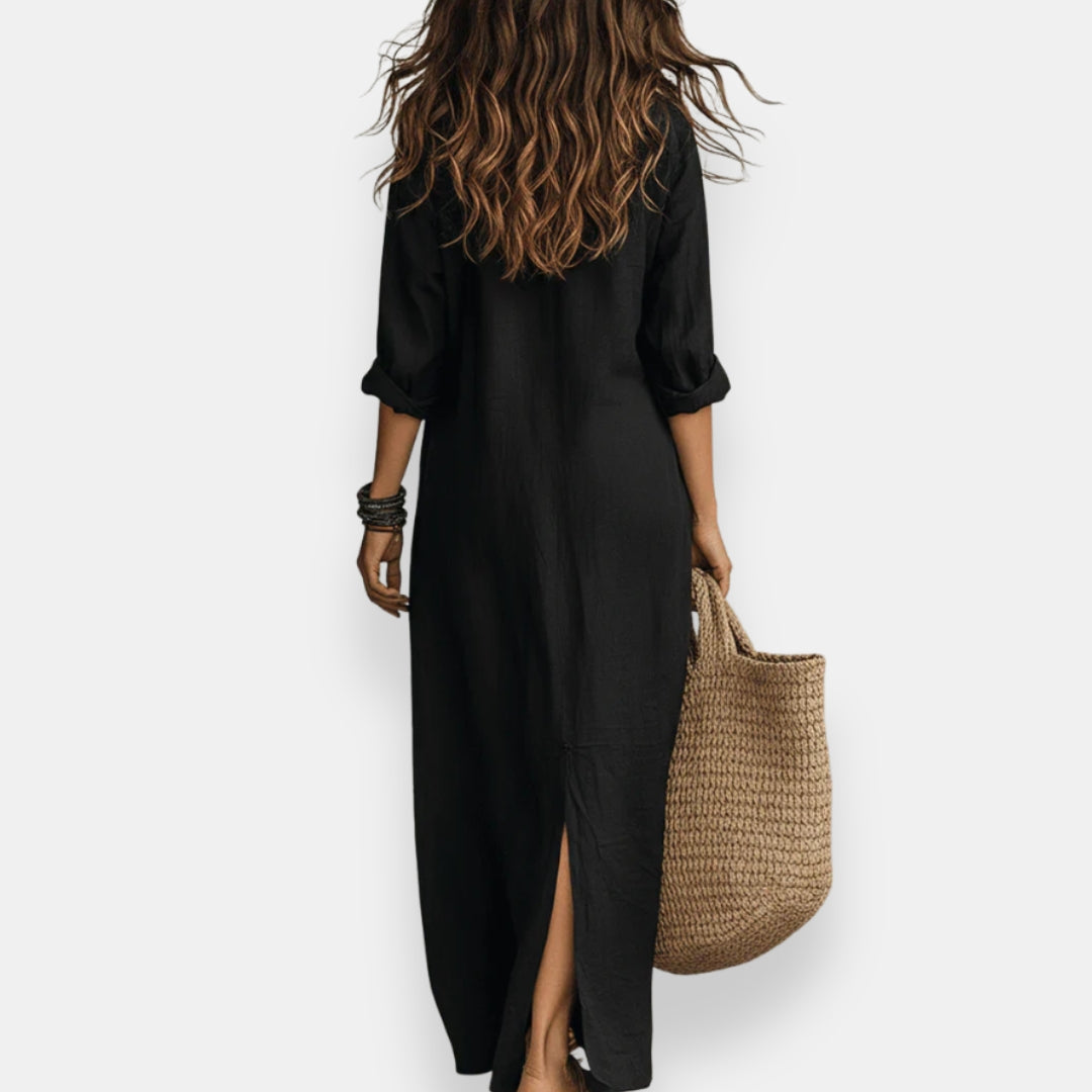 Bréhalde | Robe chemise longue bohème