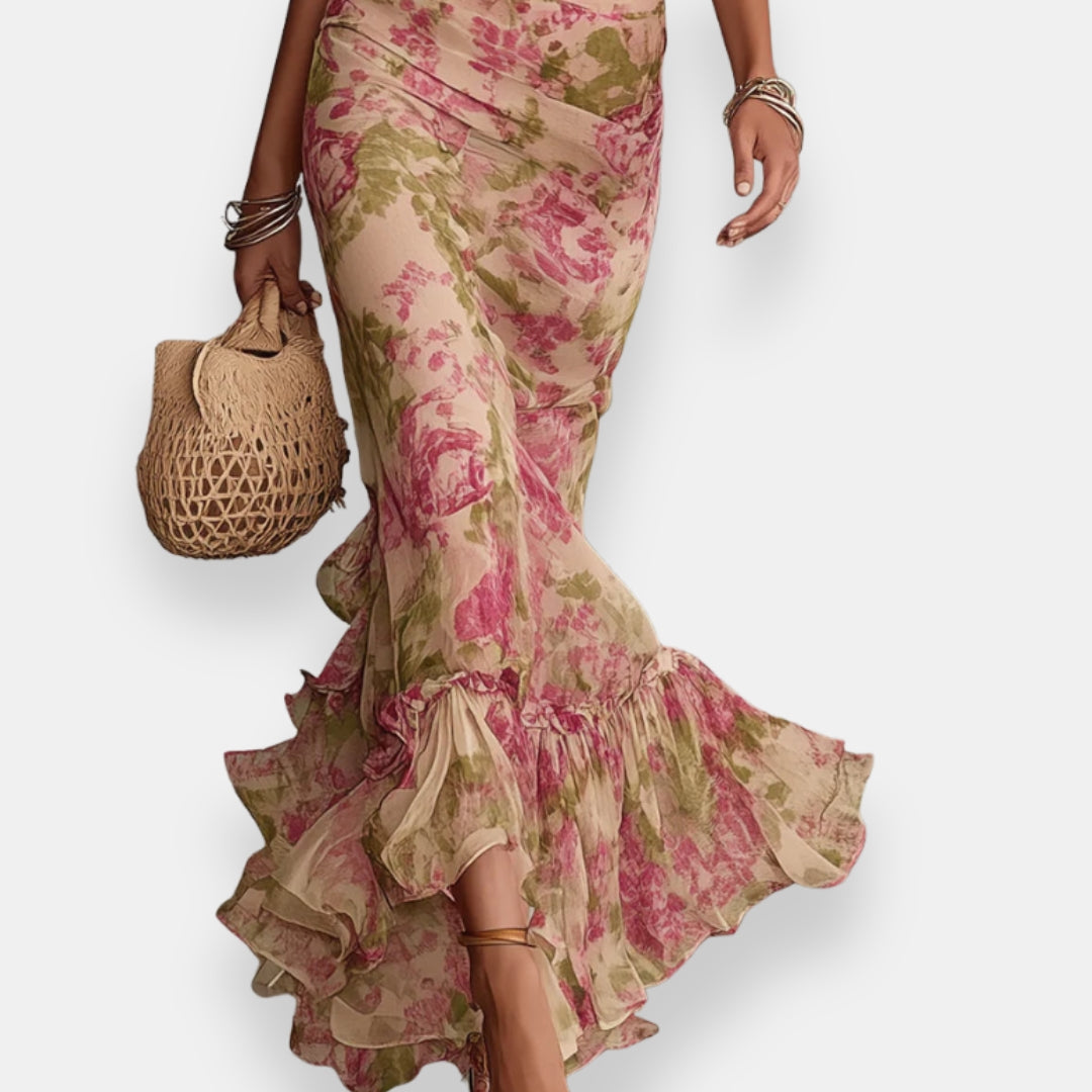 Dréloise | Robe sirène florale bouffante