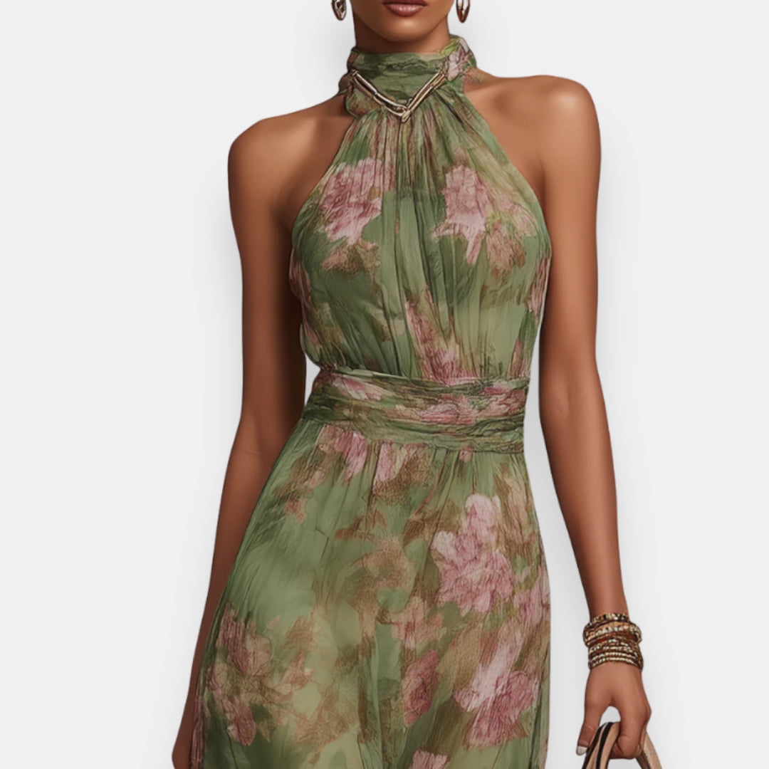 Blarvène | Robe maxi halter florale