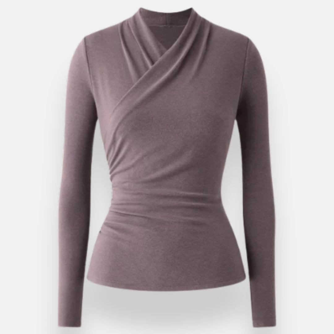 Cérina | Haut enveloppant à manches longues